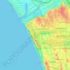 Topografische kaart Playa del Rey, hoogte, reliëf