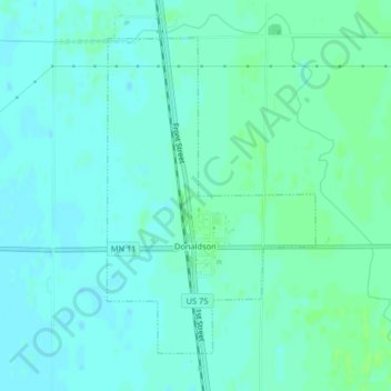 Topografische kaart Donaldson, hoogte, reliëf