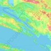 Topografische kaart Općina Ston, hoogte, reliëf