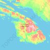 Topografische kaart ᕿᑭᖅᑕᕐᔪᐊᖅ Big Island, hoogte, reliëf