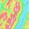Topografische kaart Réserve naturelle des Hauts de Chartreuse, hoogte, reliëf