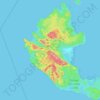 Topografische kaart Isla de Coiba, hoogte, reliëf