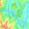 Topografische kaart Begonte, hoogte, reliëf