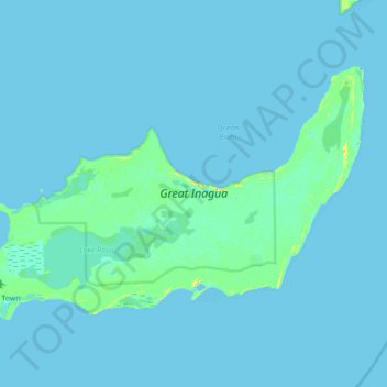Topografische kaart Great Inagua, hoogte, reliëf