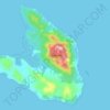 Topografische kaart Isla Leones, hoogte, reliëf