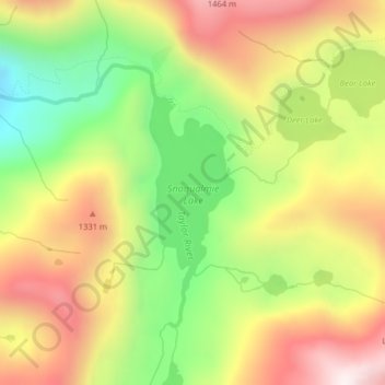 Topografische kaart Snoqualmie Lake, hoogte, reliëf