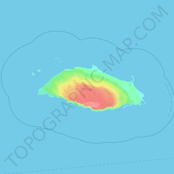 Topografische kaart Isla Tortuga, hoogte, reliëf