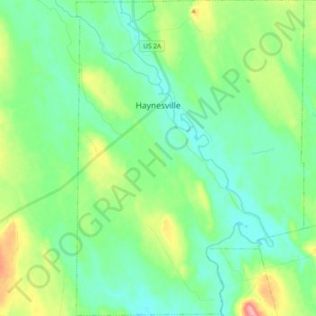Topografische kaart Haynesville, hoogte, reliëf
