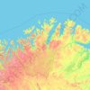 Topografische kaart Finnmark, hoogte, reliëf