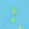 Topografische kaart Danjugan Island, hoogte, reliëf