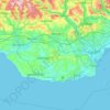 Topografische kaart South Glamorgan, hoogte, reliëf