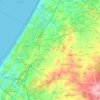 Topografische kaart Hof Ashkelon Regional Council, hoogte, reliëf