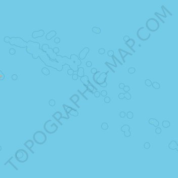Topografische kaart Tuamotu-Gambier, hoogte, reliëf