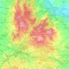 Topografische kaart Cannock Chase, hoogte, reliëf