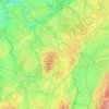 Topografische kaart Burgundy, hoogte, reliëf