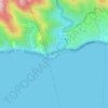 Topografische kaart Topanga County Beach, hoogte, reliëf