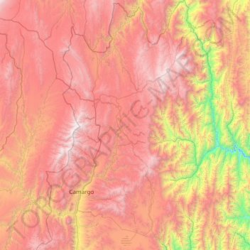 Topografische kaart Provincia Nor Cinti, hoogte, reliëf