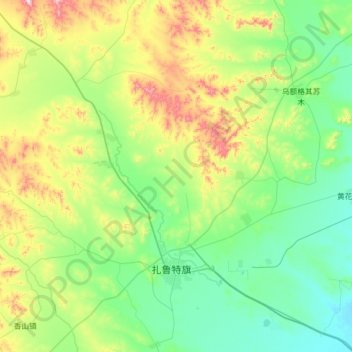 Topografische kaart 鲁北镇, hoogte, reliëf