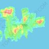 Topografische kaart Mykonos, hoogte, reliëf