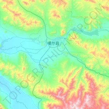 Topografische kaart 狮泉河镇, hoogte, reliëf