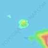 Topografische kaart Yorke Island, hoogte, reliëf