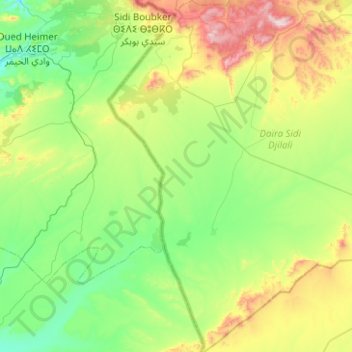 Topografische kaart El Bouihi, hoogte, reliëf