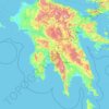 Topografische kaart Peloponnese Region, hoogte, reliëf