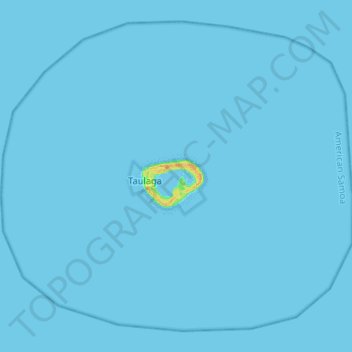 Topografische kaart Swains Island, hoogte, reliëf