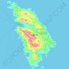 Topografische kaart Sifnos, hoogte, reliëf