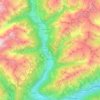 Topografische kaart Mörtschach, hoogte, reliëf