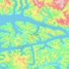 Topografische kaart Isla Gordon, hoogte, reliëf