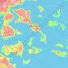 Topografische kaart Quinchao, hoogte, reliëf