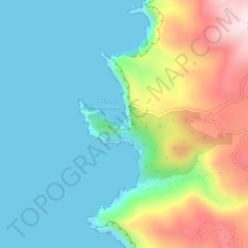 Topografische kaart Ναυάγιο, hoogte, reliëf