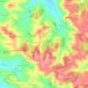 Topografische kaart Castéron, hoogte, reliëf