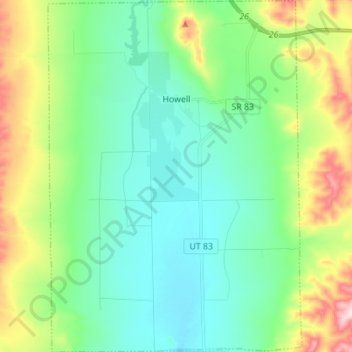 Topografische kaart Howell, hoogte, reliëf