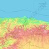 Topografische kaart Asturias, hoogte, reliëf