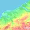 Topografische kaart Sidi Lakhdar, hoogte, reliëf