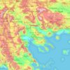 Topografische kaart Macedonia - Thrace, hoogte, reliëf