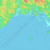 Topografische kaart Clam Bay, hoogte, reliëf