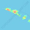 Topografische kaart Aran Islands, hoogte, reliëf