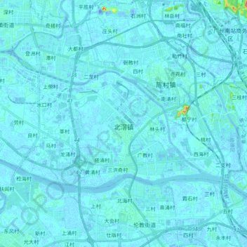 Topografische kaart 北滘镇, hoogte, reliëf
