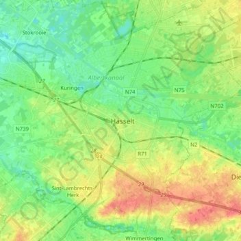Topografische kaart 3500, hoogte, reliëf