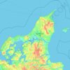 Topografische kaart Noord-Jutland, hoogte, reliëf