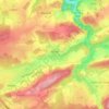 Topografische kaart Mozet, hoogte, reliëf