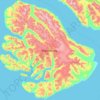 Topografische kaart Qeqertarsuaq, hoogte, reliëf