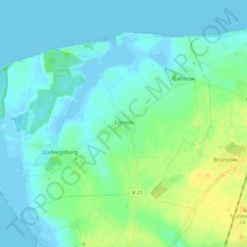 Topografische kaart Loissin, hoogte, reliëf