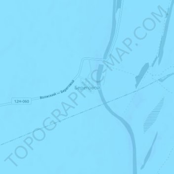 Topografische kaart Beregovoy, hoogte, reliëf