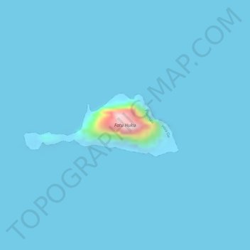 Topografische kaart Fatu Huku, hoogte, reliëf