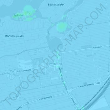 Topografische kaart Rijpwetering, hoogte, reliëf