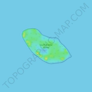 Topografische kaart South Brother Island, hoogte, reliëf